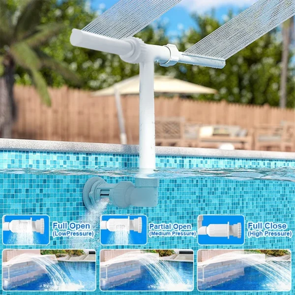 Pool Fountain Dual Spray,Swimming Pool Waterfall Fountain,Adjustable Waterfall Pool Sprinkler,For Cooling & Relaxation Spa Decor - Image 3