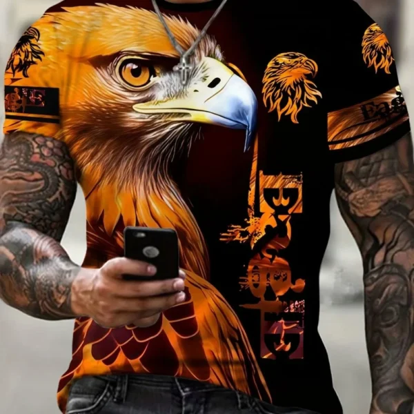 New Animal Graphic T-shirt For Men 3D Print Casual Short Sleeve Summer Round Neck Loose Tops Fashion Street Style Clothing Tees - Image 3