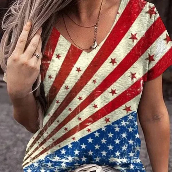 Vintage American Flag 2024 Fashion Summer Women T-Shirt Street Casual Style Comfortable 3D Printed Short Sleeve Lady's Clothing