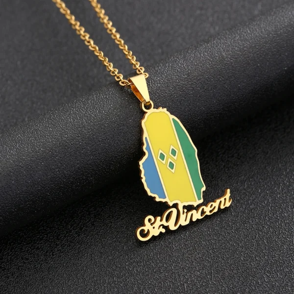 Gold St. Vincent and the Grenadines necklace