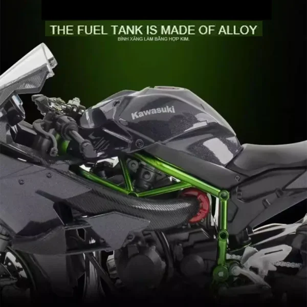 1/9 Kawasaki Ninja H2R Motorcycle Model Toys Alloy Diecast With shock absorbers Sound Light Toy for Children Boys Gifts - Image 6