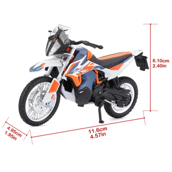 Bburago 1:18 The New KTM 790 Adventure R Rally original authorized simulation alloy motorcycle model toy car gift collectio - Image 5