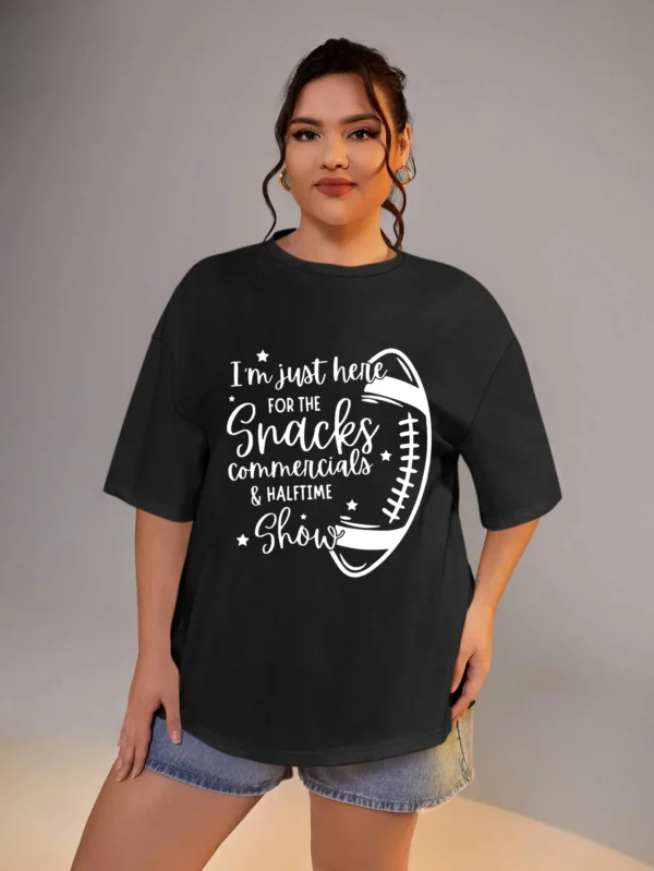 Women's Rugby Letter Print Oversize Short Sleeve T-Shirt Plus Size Clothes 2XL 3XL 4XL 5XL Summer - Image 3