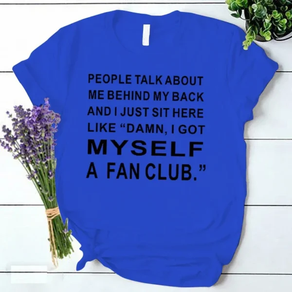 Myself A Fan Club Print T-shirt Women Vintage Harajuku Tee Shirt Autumn Korean Ulzzang Tshirt Female 90s Streetwear Y2k Tops - Image 3