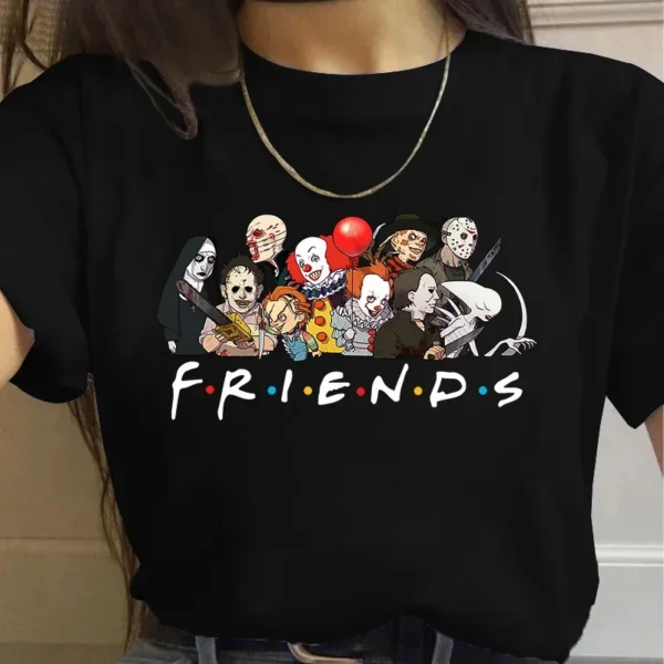 Harujuku Kawaii Friends Tv Plus Size T-Shirt Women Korean Style Ulzzang 90s Graphic Show T Shirt Top Tees Female - Image 4