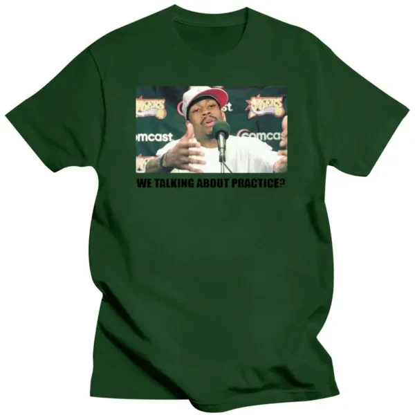 Mens Clothing Allen Iverson We Talking About Practice Basketball Tee Shirt T-Shirt - Image 5