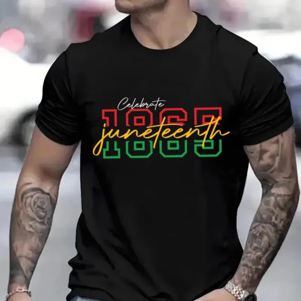 Celebrate 1865 Juneteenth Shirt for Men Freedom T-shirts T-shirt Short-sleeved Men Women Summer Street Black Male Tops Tees