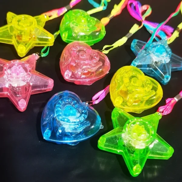 10/30/50Pcs LED Sparkle Necklace Star Light Up Heart Shape Necklace Children Birthday Gift Glow in The Dark Party Necklace Toys - Image 5