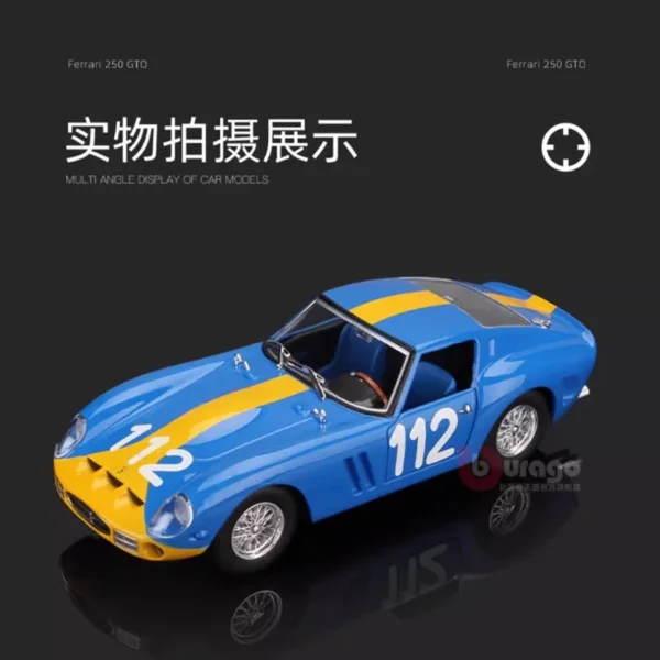 Bburago 1:24 Ferrari 250GTO Alloy Car Model Toys Die-cast Car Model Decoration Miniature Car Collectible Gift Wholesale - Image 5