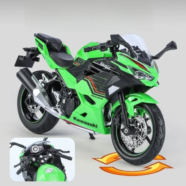 1/12 KAWASAKI Ninja 400 Toy Motorcycle Miniature Diecast Metal Model 1:12 Super Sport Sound & Light Collection Gift For Boy Kid - Image 4