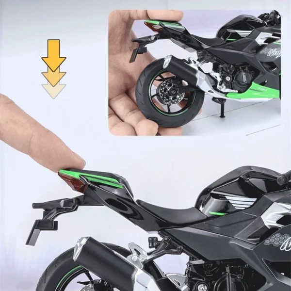 1:12 Kawasaki Ninja 400 Alloy Sports Motorcycle Model Diecast Street Race Motorcycle Model Simulation Sound and Light Kids Gifts - Image 4