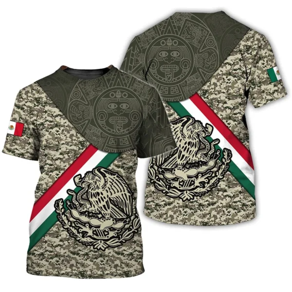 Mexico Flag 3D Print T-shirts Summer Mexican Men Short Sleeve Fashion Tees Streetwear Harajuku T Shirt Tops Clothing - Image 6