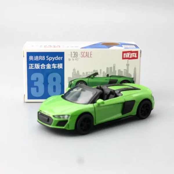 Diecast Metal Toy Car Model 1:39 Scale Audi R8 Spyder Super Pull Back Educational Collection Gift For Children - Image 2