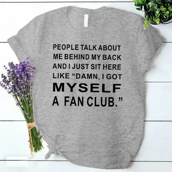 Myself A Fan Club Print T-shirt Women Vintage Harajuku Tee Shirt Autumn Korean Ulzzang Tshirt Female 90s Streetwear Y2k Tops - Image 5