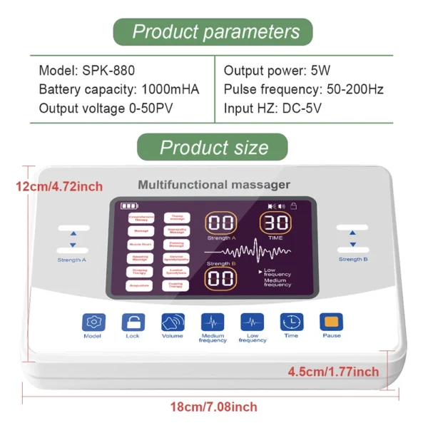 30 Level EMS Tens Muscle Stimulator Electric Body Massage Low Frequency Relaxing Relieve Pain Body Therapy Machine Physiotherapy - Image 2