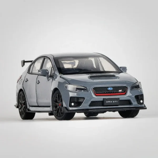 Gray Subaru WRX STI sports car.