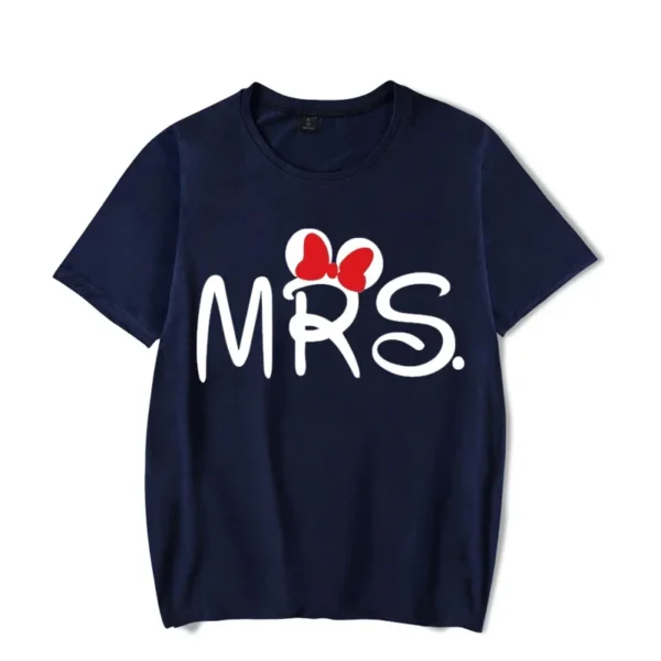 Mouse Cartoon MR MRS Print Couple TShirt Summer Short Sleeve Tee Shirt Letter Print T Fashion Casual Loose Lovers T Shirt Unisex - Image 4