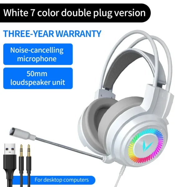 G58 Gaming Headset Wired 7.1 Stereo Channel Headset Bass Earphone Headphone With Mic for Computer Pc Gamer Foldable - Image 5