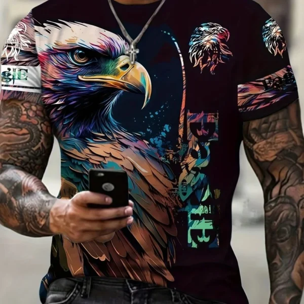 New Animal Graphic T-shirt For Men 3D Print Casual Short Sleeve Summer Round Neck Loose Tops Fashion Street Style Clothing Tees - Image 5