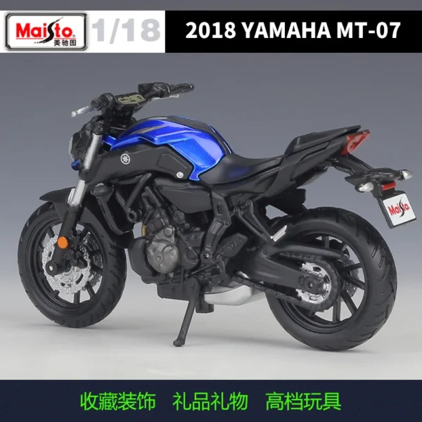 Maisto 1:18 Yamaha 2018 Yamaha Mt-07 mt 07 mt07 Mock-up Alloy Motorcycle Model With Base - Image 3