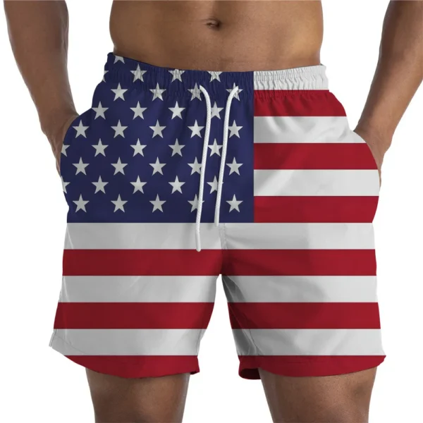 Men's Swimwear Shorts American Flag 3D printed Surfing Board Short Kids Beach Shorts Men Trunks Masculina Swimsuit Sports Briefs