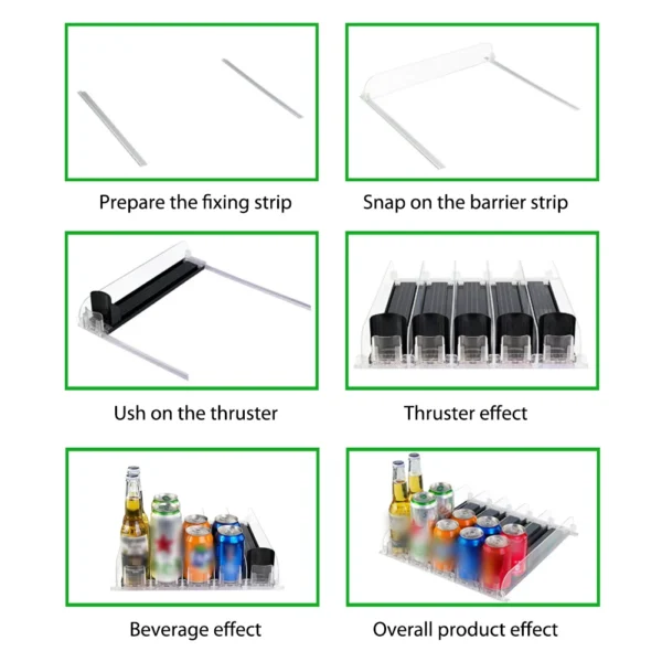 Beverage display shelf assembly steps.