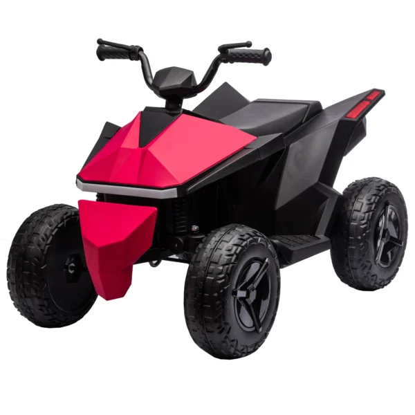 Black and red toy ATV with wheels.