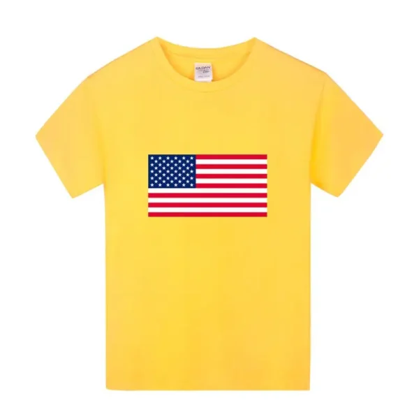 American Flag Cotton Short-Sleeved Student Sports Clothing Summer New Children's Clothing kids Clothing Boys And Girls T Shirt - Image 6