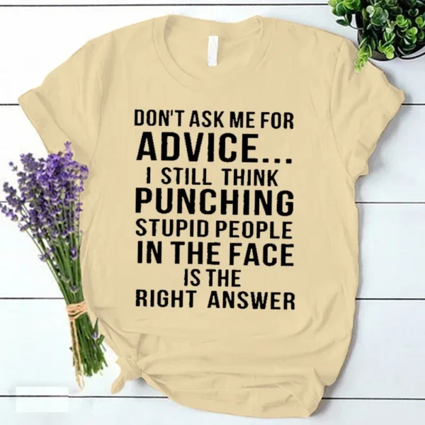 Don't Ask Me for Advice T Shirt Funny Saying Women Clothing Ulzzang Vintage Streetwear Female Summer Y2k Tops Ladies Tee Shirts - Image 6