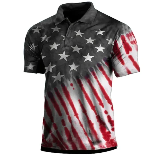 Vintage American Eagle USA Flag Print Polo Shirt For Men Summer Casual Shirts Lapel Short Sleeve Tees Homme Sweatshirt Clothing - Image 6