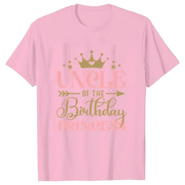 Birthday Princess Svg Bundle T-shirt Dad Mom of The girls Birthday Party Tshirt O Neck Tops Short Sleeve Shirt White Pink Tee - Image 5