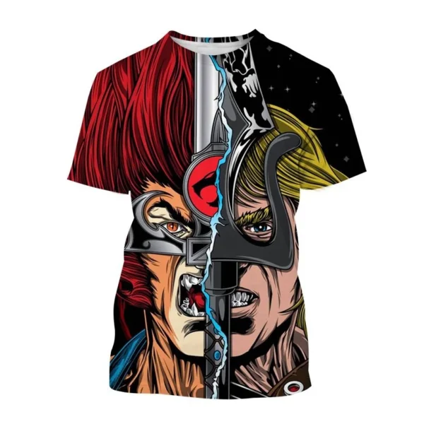 New fashion anime ThunderCats 3D printed T-shirt men's and women's casual short sleeve T-shirt hip hop kids tops tees