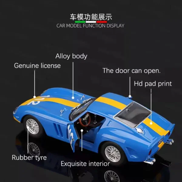 Bburago 1:24 Ferrari 250GTO Alloy Car Model Toys Die-cast Car Model Decoration Miniature Car Collectible Gift Wholesale - Image 2