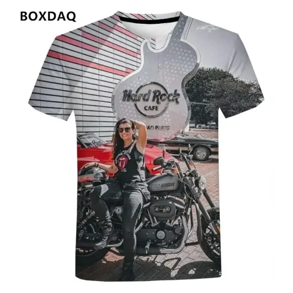 Hot Selling Men/Women T-Shirts Locomotive Pattern 3D Printed Short Sleeve Tee Hip Hop Men Tops Fashion Street Motorcycle T Shirt - Image 2