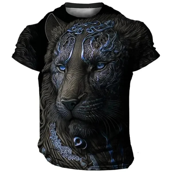 Daily Oversized Men's T-Shirt 3D Lion Print Tees Tops Summer Casual Animal Pattern Streetwear New Fashion Street Men Clothing - Image 4