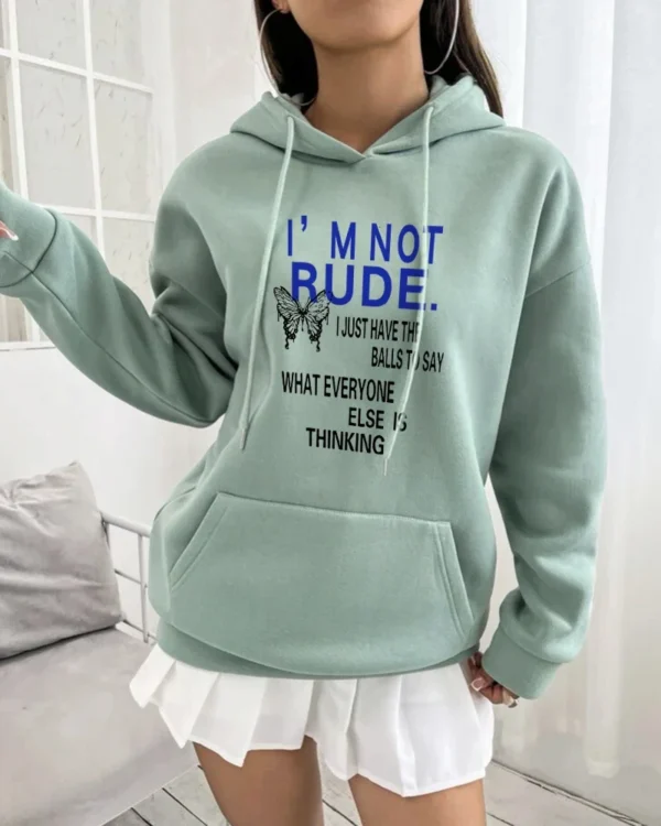 Hirsionsan Butterflies Graphic Print Hoodies Women Oversized Sportwear Female Sweatshirt Streetwear Fleece Ladies Clothes