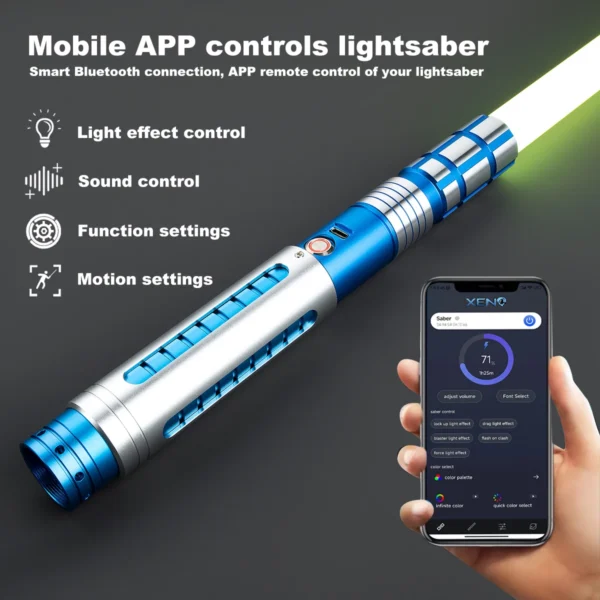 JoyaceSaber Jedi Lightsaber Metal Handle Pixel Light Sabers Smooth Swing Heavy Dueling Laser Sword Flash On Clash Luminous Toys - Image 2