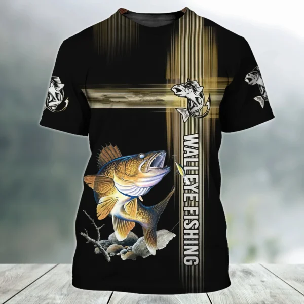 Fish Graphic Oversize Short Sleeve T-shirts For Men Wholesale High Quailty Low Price Fish Club Wear T shirts Fishing Clothing - Image 3