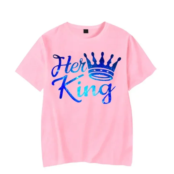 I'm Her King His Queen Print T Shirt Summer Lovers Tee Shirt Women Clothing Man Oversized T Shirt Harajuku Crown Couple TShirt - Image 5