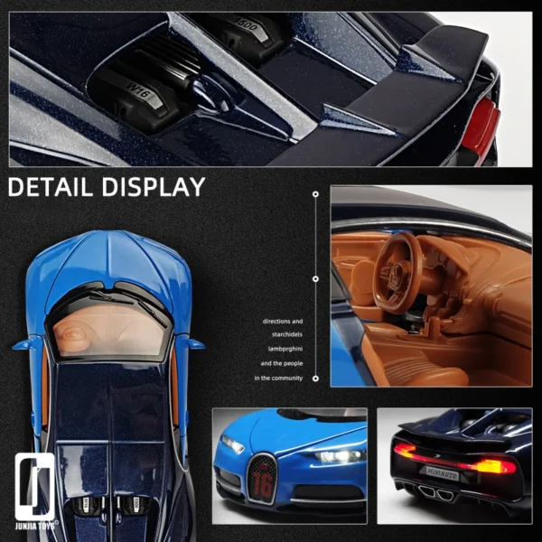 1:32 Bugatti Chiron Sports Car Metal Toy Alloy Car Diecasts & Toy Vehicles Car Model Sound and Light Model Car Toys For Children - Image 4