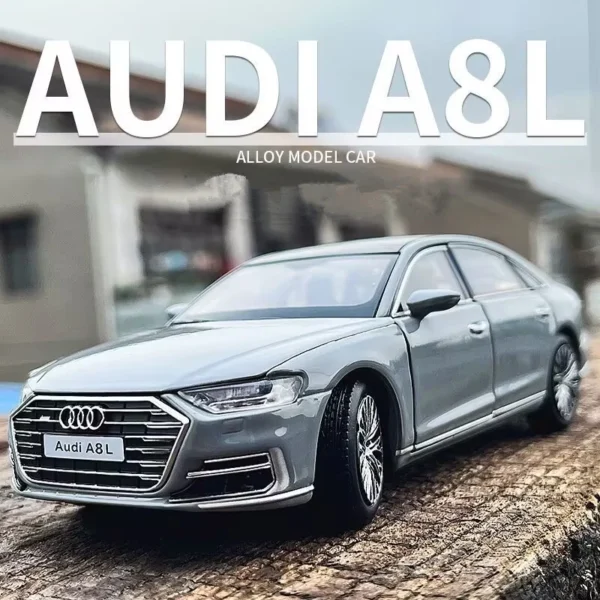 Gray Audi A8L alloy model car.