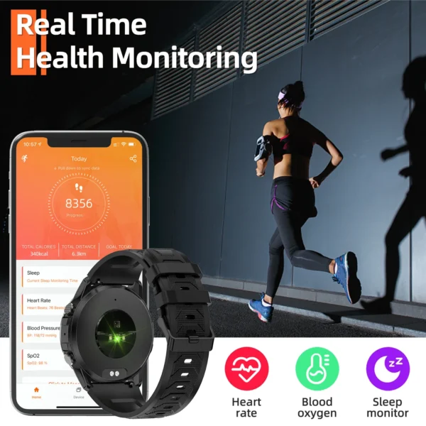 Smartwatch with real-time health tracking.