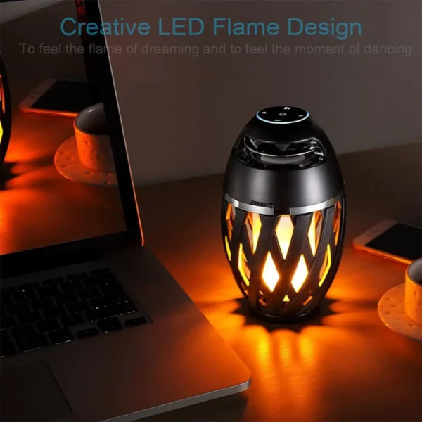 LED Flame Table Lamp Atmosphere Bluetooth Speaker Night Light for Indoor Outdoor Torch Atmosphere Bluetooth Speakers Waterproof - Image 2