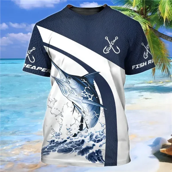 3d Men's T-Shirt Summer Outdoor Sea Fish Casual Fishing Clothing Fashion Trend Oversized Short Sleeve Top High Quality T-Shirt - Image 6