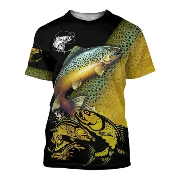 Summer Men's T-shirt Carp Fishing 3D Print T-shirt Men Fashion T-shirts Kids Hip Hop Tops Tees Men's Clothing Y2k Tops Boy - Image 4