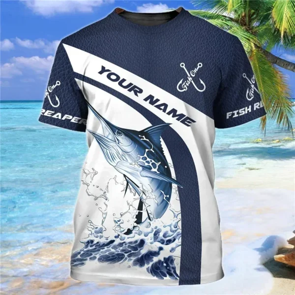 3D Men's T-Shirt Summer Outdoor Sea Fish Casual Fishing Clothing Fashion Trend Oversized Short Sleeve Top High Quality T-Shirt - Image 3