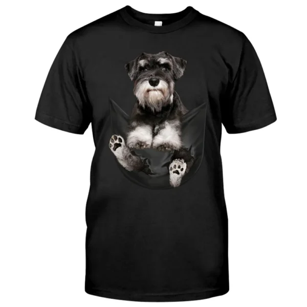 Funny Schnauzer Pocket 3D Printed Casual T Shirt Men Women Fashion Brand Summer Hip Hop Polyester T Shirts - Image 2