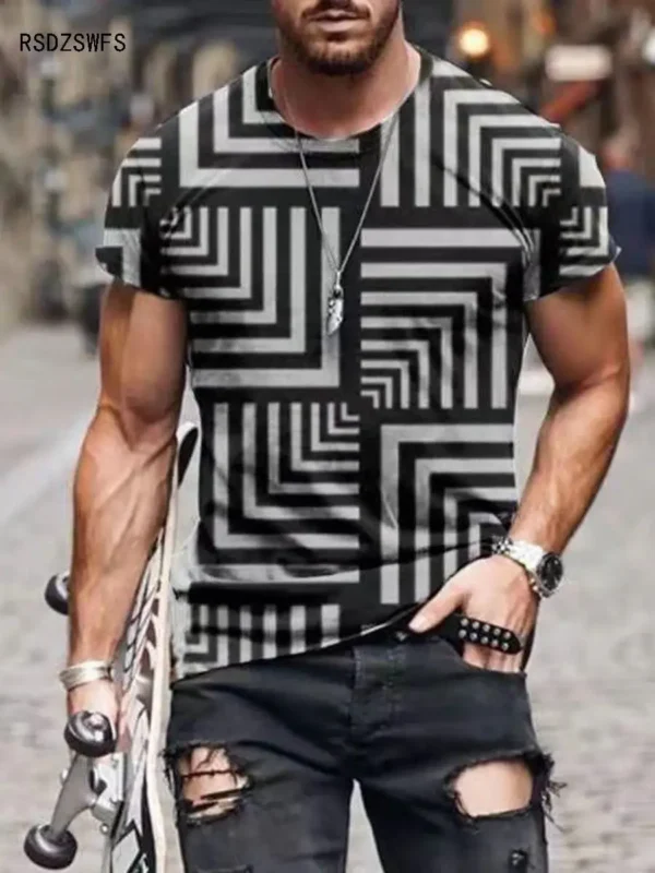 Summer Fashion 3D Print Short Sleeve O-Neck Men Street Style Oversize Male T Shirts Cross Pattern Hip Hop Clothing Unisex Tees - Image 3