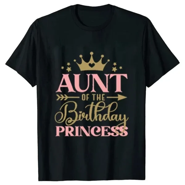 Birthday Princess Top T-shirt DAD MOM Brother Sister Family Gathering Tees Girls Birthday Party Tshirt Aesthetic Clothing Black - Image 6