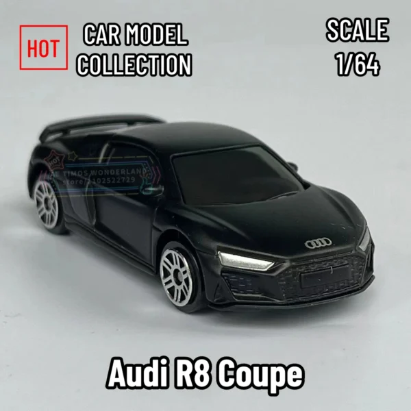 1:64 Car Model Miniature Audi R8 Coupe Scale Replica Diecast Vehicle Collection Home Decor Kid Boy Xmas Toy